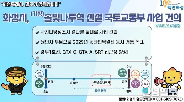 화성시, (가칭)솔빛나루역 신설 국토부 건의