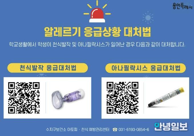 용인특례시가 지역내 미취학안동 관련 기관과 학교에 천식 응급 키트를 보급한다.