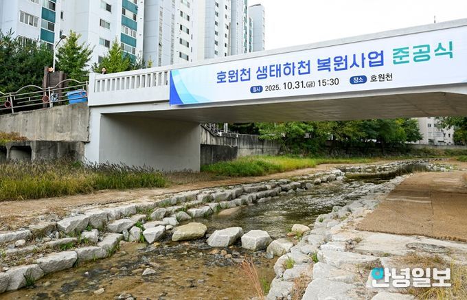 호원천 생태하천 복원사업 준공식 관련 사진.