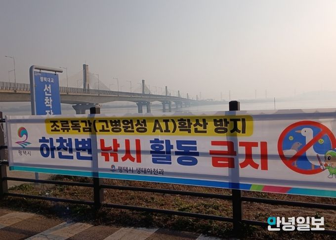 평택시, 고병원성 조류인플루엔자 확산 방지를 위해 하천 내 낚시행위 금지 계도 나서