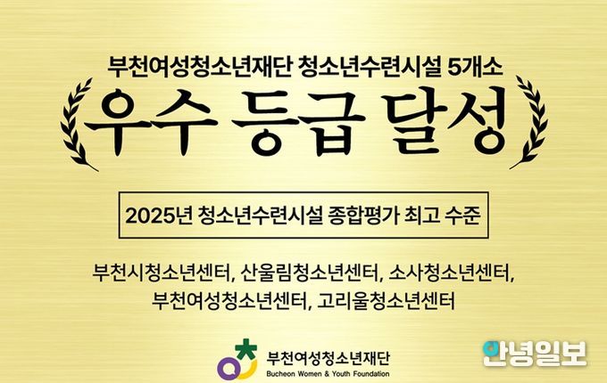 부천여성청소년재단 청소년수련시설 5개소 ‘우수’ 등급 달성