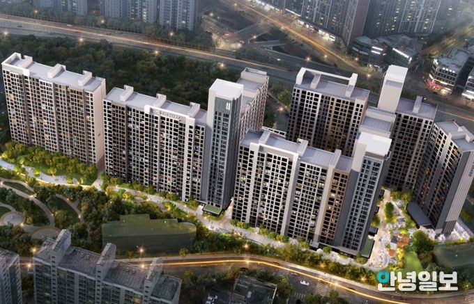 용인특례시에서 공동주택 리모델링 사업이 최종 승인된 수지구 성복역 리버파크 공동주택 조감도