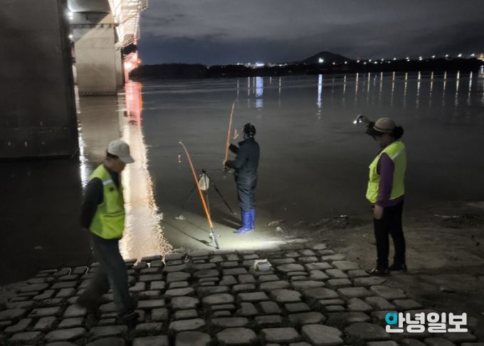 한강변 불법 낚시 행위 단속